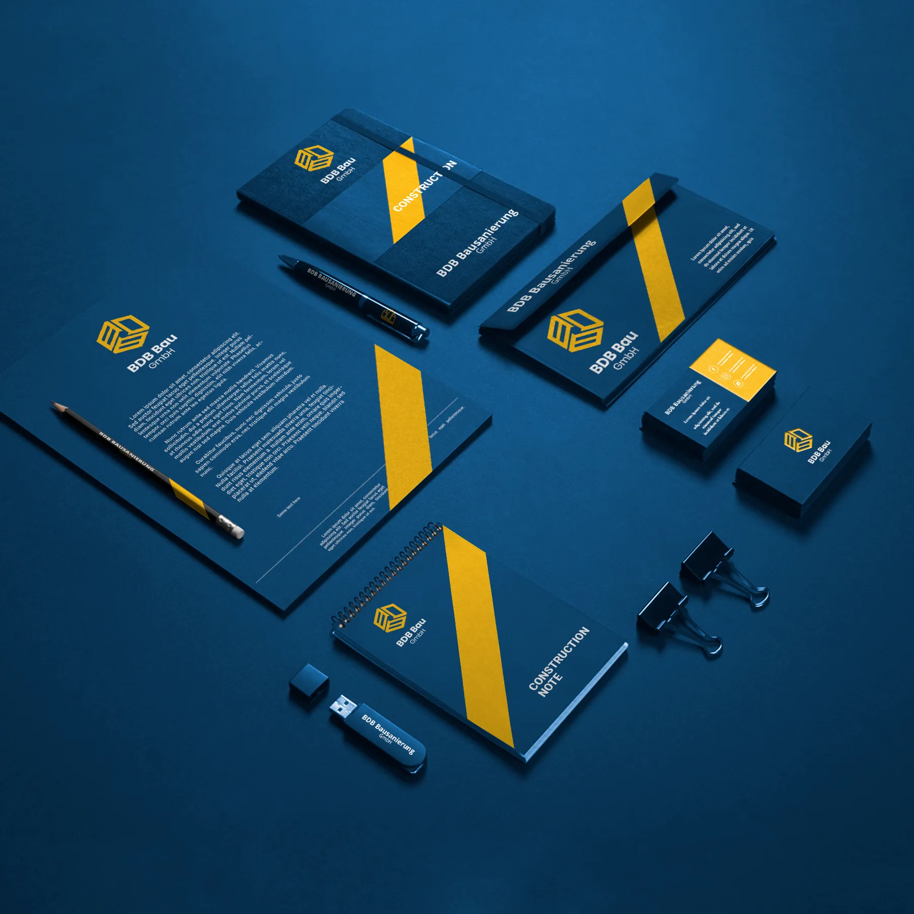 BDB bau stationery mockup image