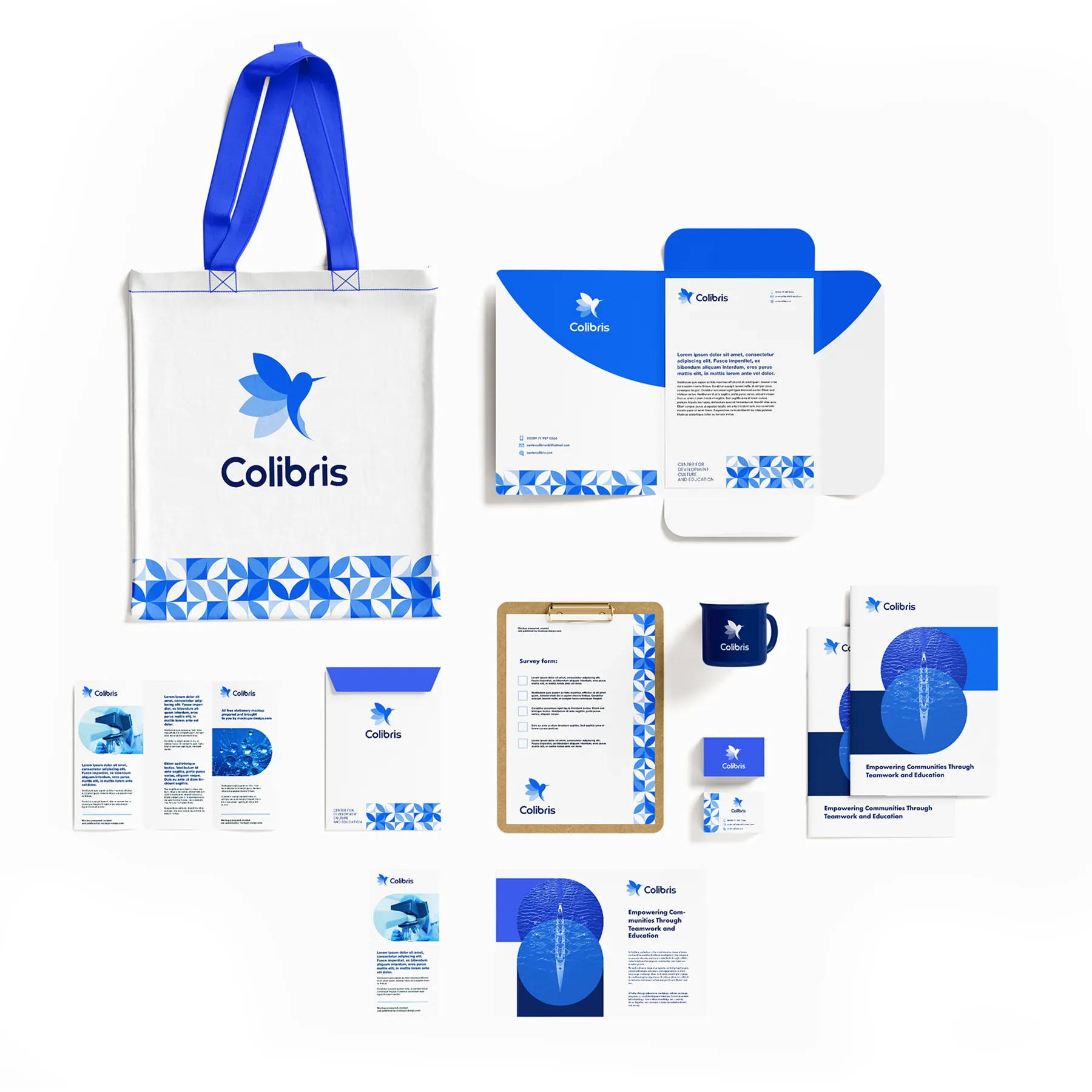 Colibris stationery mockup image